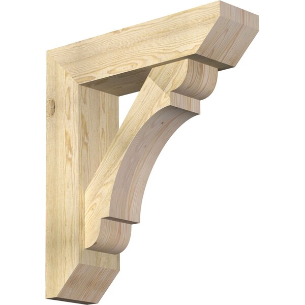 Ekena Millwork Olympic Slat Rough Sawn Bracket w/ Offset Brace, Douglas Fir, 8"W x 30"D x 34"H BKT0806X30X34OLY06RDF - main